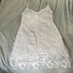 Rag and bone Aleah Crochet white v neck mini dress